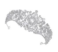 Operitacx Corona Argentata per Sposa e Regine, Gioiello Chioma Leggero | Pietre Brillanti e Lega di Zinco, Effetto Luminoso per Matrimoni e Sfilate, Adatto a Acconciature Formali