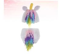Operitacx Costume Unicorno Lavorata Mano Fotografico Rosa per Cappellino e Confortevole Fotografico per Foto Dei Primi
