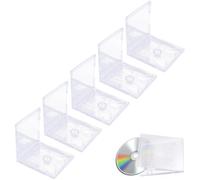 Operitacx Custodia Trasparente per CD Doppia Porta 5 Pezzi in Plastica con Vassoio Assemblato, Supporta 2 Dischi, per Conservare Album e Dvd in Maniera Protetta