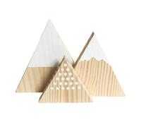 Operitacx Decorazione Montagna Nevosa Triangolare in Legno 3 Pezzi Bianco