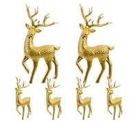 Operitacx Decorazione Natalizia A Forma di Renna E 6 Statuette di Renne per Decorazioni Natalizie