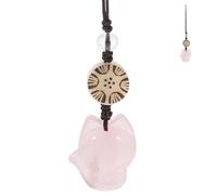 Operitacx Decorazione Volpe in Pietra Rosa Viola, Cordino per Cellulare e Borsa, Accessorio Perline Colorate per Regalo a Famiglie e Amici Colore Casuale