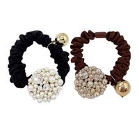 Operitacx Elastici per Chioma per Uso Quotidiano e Feste con Perline e Cristalli 2 Pezzi, Fascia Elastica Elegante e Chic per Codino, Adatta a Diversi Tipi di Chioma