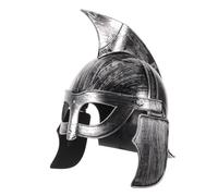 Operitacx Elmo da cavaliere medievale: cappello da guerriero romano in argento - Cappello da soldato greco - Accessori per costume medievale - di Halloween
