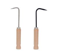 Operitacx Estrattore Erbacce Manuale Gancio Singolo in Metallo, Diserbatrice da Giardino Leggera e Resistente Impugnatura in Legno, Strumento Pratico per Rimuovere Radici da Prato, Orto