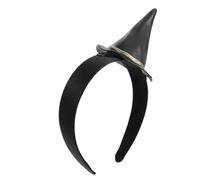 Operitacx Fascia per Chioma Mini Cappello da Strega Nero Regolabile in Pu e Pvc, Leggera e Comoda per Festa di Halloween e Recite Scolastiche