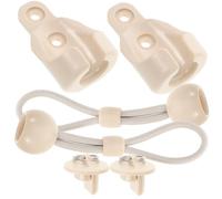 Operitacx Fermacorda Elastico con Sfera per Tende Accessori Antivento Pom Resistente per Fissaggio Tende Kit Terminali e Oscuranti Beige
