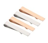Operitacx Fermacravatta Finitura a Specchio Set 4 in Acciaio Inossidabile Stile Semplice Europeo e Americano, Versatile per Matrimoni e Feste Eleganti Uomo