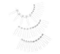 Operitacx Fermagli per Chioma a Forma di U Design Floreale Decorativo in Ferro Argento Set 30 Pezzi Perle Finte e Cristalli per Spose e Damigelle, Uso Eventi Speciali