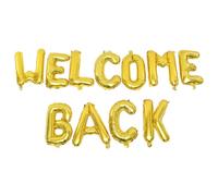 Operitacx Film di Alluminio Palloncini Lettera Welcome Back Oro | Decorazioni Rustiche per Sfondo Festa, Facili da Appendere, per Insegnanti e Genitori, Stagione Scolastica