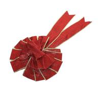 Operitacx Fiocco Natalizio Grande Rosso 48x25cm in Stoffa | Decorazione Elegante Elementi Stratificati, Installazione Semplice, per Recinzioni e Feste nel Periodo Natalizio