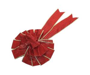 Operitacx Fiocco Natalizio Grande Rosso 48x25cm in Stoffa | Decorazione Elegante Elementi Stratificati, Installazione Semplice, per Recinzioni e Feste nel Periodo Natalizio