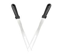Operitacx Forchette per Barbecue in Metallo Inossidabile 2 Pezzi con Manico Ergonomico in Pp Facili da Pulire per Arrostire Marshmallow e Carne in Campeggio o Cucina
