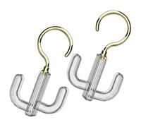 Operitacx Ganci Appendiabiti Girevoli per Armadio 2 Pezzi, Portaborse e Gancio per Sciarpe e Cravatte Trasparente Oro, Accessorio Salvaspazio per Organizzazione Casa e Guardaroba