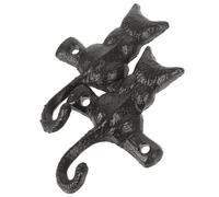 Operitacx Ganci da Parete Decorativi a Forma di Gatto in Ferro, Set 2 Pezzi, Ganci Multifunzionali per Chiavi, Giacche e Borse, Portaoggetti da Muro per Cucina, Bagno e Ingresso, Design