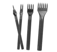 Operitacx Kit 4 Punzoni per Cuciture in Materiale Pelle 3mm Impugnatura Antiscivolo Nera, Utensile per Punzonatura e Lavorazione Artigianale per Fai da Te e Riparazioni Artigianali