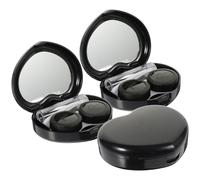 Operitacx Kit Custodia per Lenti a Contatto da Viaggio 3 Pezzi con Specchio, Porta-lenti Portatile a Forma di Cuore, Anti-perdita e Compatto per Donne e Attività All'aperto
