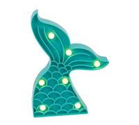 Operitacx Lampada Coda Sirena LED Verde Decorazione da Tavolo per Camera Ragazze e Feste Romantiche Lucina Senza Batterie e Accogliente