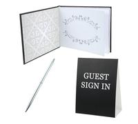 Operitacx Libro Ospiti Condoglianze Registro Memoria Portatile con Scrittura Liscia e Design Elegante per Cerimonie Commemorative Nero Bianco