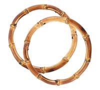 Operitacx Manici per Borsa Rotondi in bambù Chiaro 2 Pezzi 10 Cm Manici Decorativi per Borse Fai da Te Accessori di Ricambio per Borse Artigianali