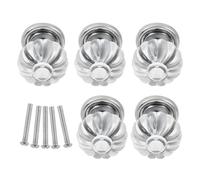 Operitacx Maniglie per Porte in Acrilico Trasparente 5 Pezzi, Pomelli per Mobili e Cassetti, Maniglie per Armadio Trasparenti Base Argento, Accessori per Ristrutturazione Casa