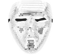 Operitacx Maschera di Carnevale Argento Lucida in Pvc Sottile e Liscia per Donna, Design Unico e Delicato per Festa Costume Cosplay e Party a Tema
