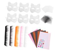 Operitacx Maschera Gatto Fai da Te in Carta e Feltro Non Dipinta per Accessori Decorativi, Adatta per Cosplay e Feste, Comfort e Versatilità Garantiti