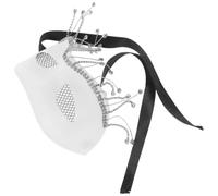 Operitacx Maschera Mezza Faccia in Pizzo Bianco Elegante e Vintage con Materiali Stabili e Lavorazione Fine per Feste e Carnevale