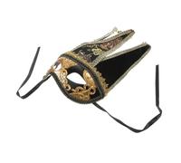Operitacx Maschera Veneziana da Uomo in Plastica Nera per Carnevale e Feste Cosplay, Accessorio Elegante per Mascherata e Balli in Maschera Stili multipli