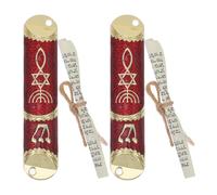 Operitacx Mezuzah Ebraiche Design Elegante Set da 2 in Lega di Zinco con Pergamena Kosher Autentica e Simbolo della Fede Ebraica in Occasione di FESTIVITÀ per Benedizione della Casa