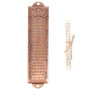 Operitacx Mezuzah Religiosa in Metallo Vintage 132mm Placca Decorativa Ebraica per Casa e Ufficio Benedizione Scritte Sacre Artigianato Palestinese