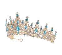 Operitacx Mini Corona Decorativa con Cristalli per Sposa e Cerimonie | Stile Barocco Europeo, Lega di Zinco con Pietre, Fori Piccoli per Clip o Nastri, per Abiti da Sera