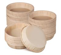 Operitacx Mini Teglie Antiaderenti per Crostate 100 Pezzi Fondo Rotondo in Carta Resistente al Grasso, per Dolci Monoporzione e Forno Domestico