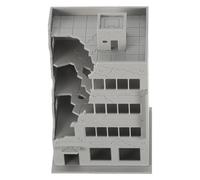 Operitacx Modello di Edificio in Plastica 1:144 Rovine Danneggiate, Decorazione di Diorama Realistica per Paesaggi Ferroviari e Tavoli di Sabbia Fai-da-te