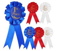 Operitacx Nastri premio eventi sportivi, 6 pezzi, rosetta, distintivi, medaglie, nastri, set di nastri per primo, secondo, terzo premio