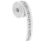 Operitacx Nastro Decorativo Bianco in Poliestere Note Musicali, Morbida Texture Delicata, Design Unico Moderno, per Compleanni e Matrimoni, 1 Rotolo