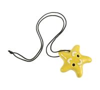 Operitacx Ocarina in Ceramica a Forma di Stella Marina, Sei Fori Gialla | Strumento Portatile e Leggero, Adatta, Pratica per Principianti, Finitura Ceramica