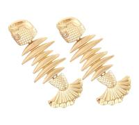 Operitacx Orecchini Donna a Forma di Ossa di Pesce in Lega Oro, Design Creativo e Semplice, Decorazione Elegante per Uso Quotidiano e Vacanze, Colore Casuale