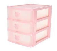 Operitacx Organizer Da Scrivania Con Trasparente Strati in Plastica Rosa Scatola Portaoggetti Multiuso Per Trucco Cancelleria e Prodotti Di Bellezza Compatto e Facile Da Pulire