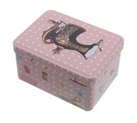 Operitacx Organizzatore Portatile per Cucito in Metallo con Coperchio Ribaltabile, Mini Scatola Vintage Compatta 12,5x9x6,5 Cm, Contenitore Salvaspazio per Aghi, Fili e Accessori da Cucito,