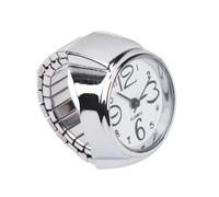 Operitacx Orologio ad Anello Creativo Mini in Metallo Bianco, 2 Pezzi | Orologio ad Anello Donna, Visualizzazione Orario Compatta, Regalo per Donne e Uomini, Stile Creativo