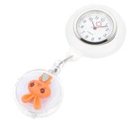 Operitacx Orologio da Tasca a Forma di Coniglio in Silicone Arancione, Facile da Indossare e Trasportare, per Lavoro in Ospedale come Regalo Donna Compleanno