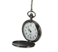 Operitacx Orologio da Taschino al Quarzo in Metallo, Stile Inciso per | Colore Caffè, Design Semplice Lettere in Rilievo, Lettura Chiara, Idea per Papà e Nonno