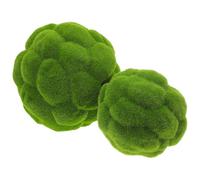 Operitacx Palla di Muschio Verde Artificiale 2Pezzi per Feste e Allestimenti con Aspetto Realistico e Materiale in Hair Planting e Foam