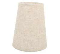 Operitacx Paralume Rotondo di Lino Beige, Paralume Decorativo Semplice e Raffinato, Materiale Composito Pvc e Ferro, Adatto per Lampade da Tavolo in Soggiorno o Hotel