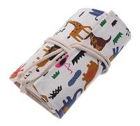 Operitacx Pencil Roll up Bag Tela Canvas Astuccio Arrotolabile Per Matite Colorate e Pennarelli Organizer Compatto Per Arte e Disegno Slot Per Scuola e Viaggio