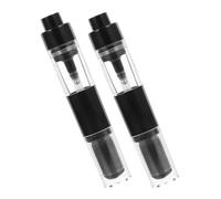 Operitacx Pennello per Make-up a Pressione 2 Pezzi con Setole Morbide in Materiale Sintetico e Design Raffinato Nero per Applicazione Cipria da Viaggio