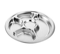 Operitacx Piatto Diviso in Acciaio Inox e Alimentazione Equilibrata | Argento, Struttura a Scomparti, Servizio Separato, per Studenti e Cucine Aziendali