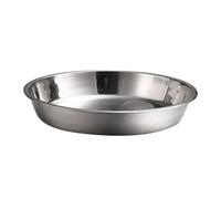 Operitacx Piatto Rotondo in Acciaio Inossidabile Argento Non Magnetico, Diametro 26cm, per Servire Frutta e Torte, Facile da Riporre per Uso Indoor e Cucina da Campo