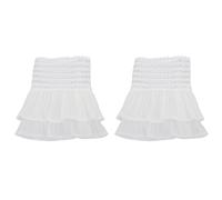 Operitacx Polsini in Pizzo Rimovibili Bianco in Chiffon 1 Paio